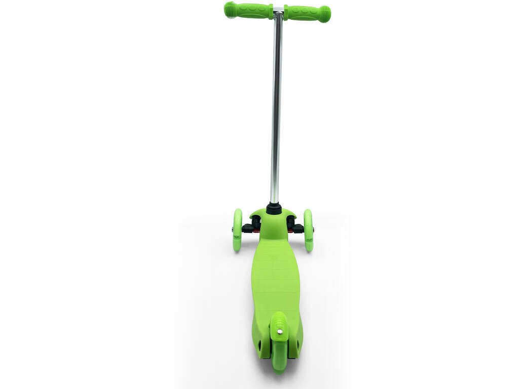 Trottinette verte à 3 roues avec éclairage