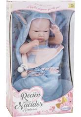 B�b� 30 cm. Bleu avec Berceuse