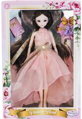 Muñeca Estilo Japón 29 cm. Vestido Rosa Sin Mangas