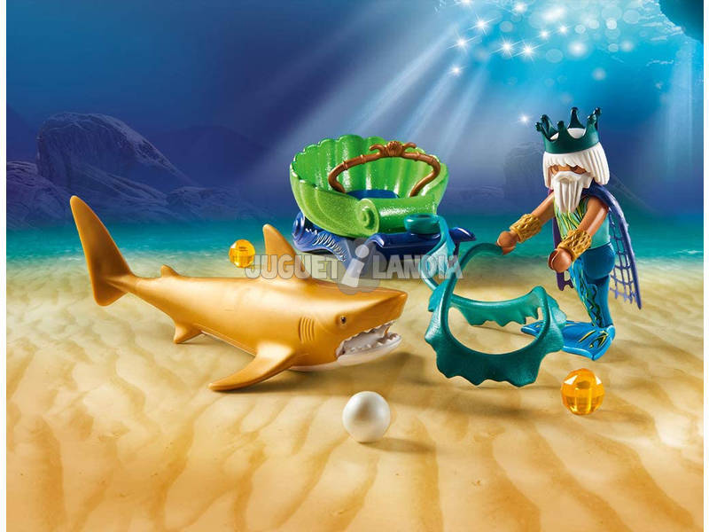 Playmobil Rei do Mar com Carruagem de Tubarão Playmobil 70097