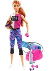 Barbie Bienestar Gimnasio con Perrito y Accesorios Mattel GJG57