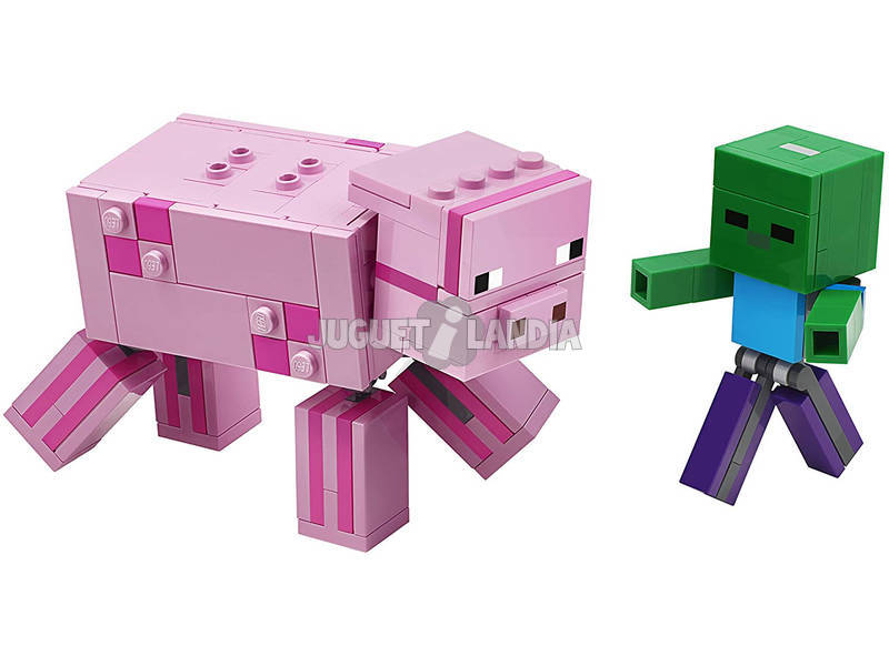 Lego Minecraft Big Fit Cochon avec Bébé Zombie 21157