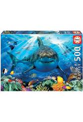 Puzzle 500 Grande Tubarão Branco Educa 18478
