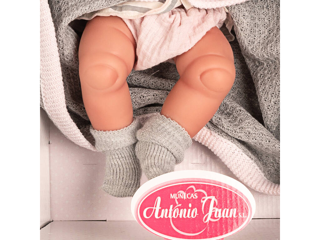 Baby Toneta Puppe Grauer Schal 33 cm. Antonio Juan 6029