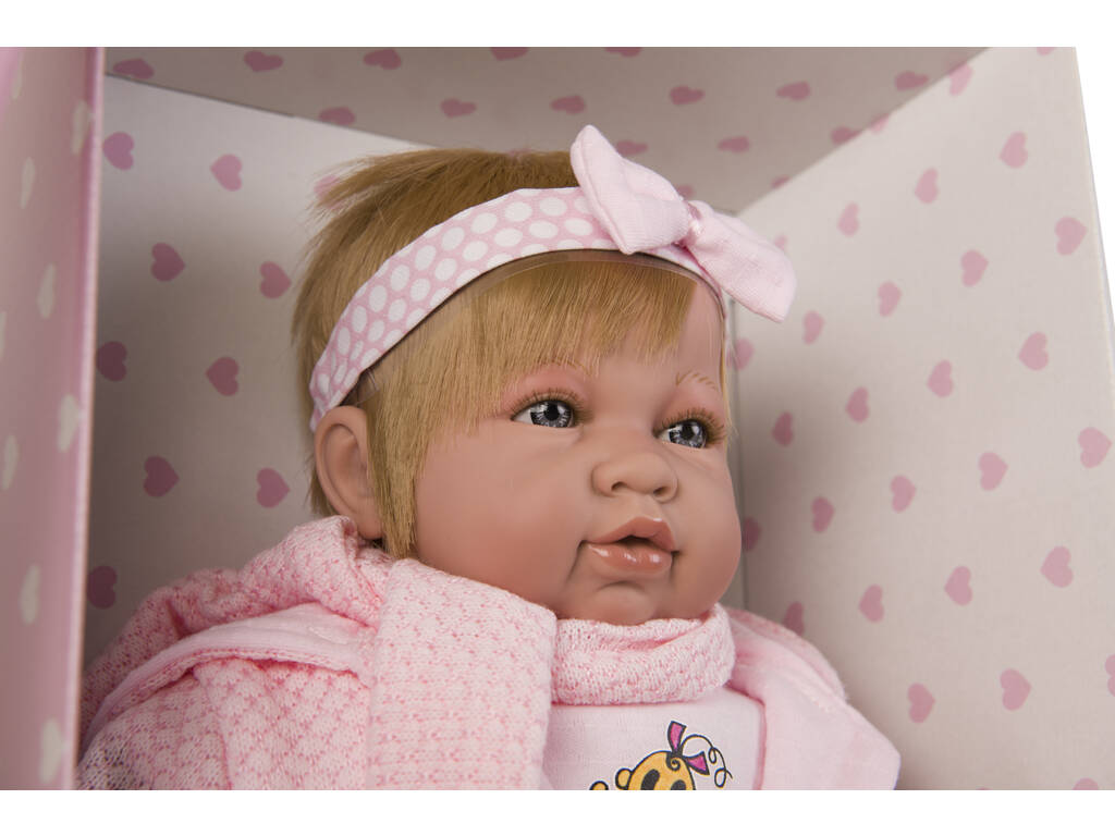 Neugeborene Weinende Sara Puppe 50 cm. mit Schal Berbesa 5210