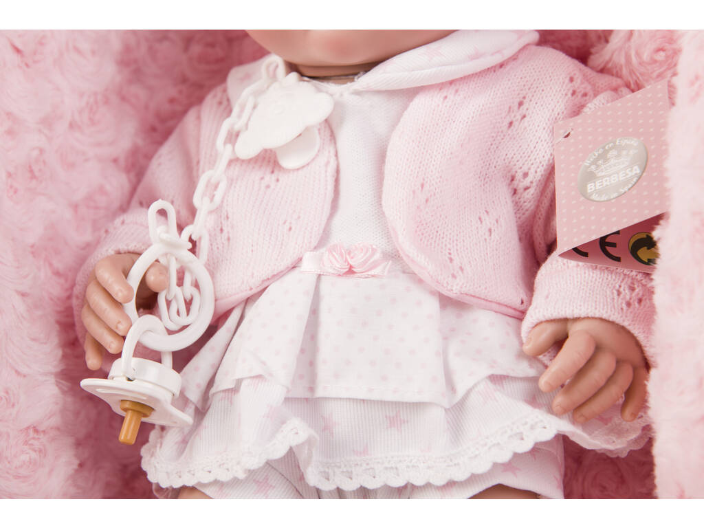 Bambola Neonata 42 cm. Vestito Rosa e Copertina Berbesa 5113