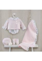 Robe Poup�e 43 cm. Veste Rose avec Ch�le Asivil 3363520