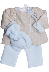 Vestido Mu�eca 43 cm. Chaquet�n Reversible Celeste/Beige Asivil 3364051