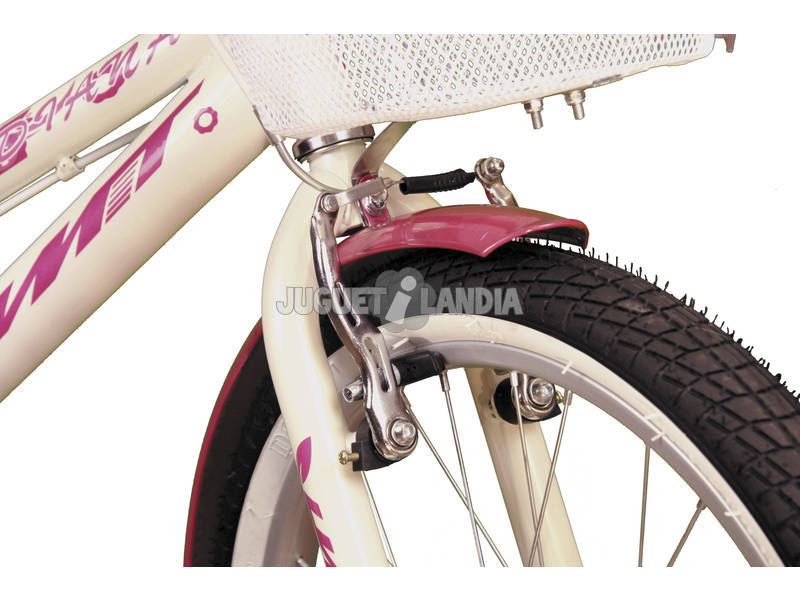 Bicicleta de 20 XT20 Diana Cor-de-rosa e Branca com Cesto Umit 2071-35