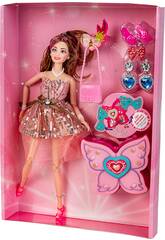 Poupée Lucy Mannequin 30 cm. avec des Accessoires Corsage Rose