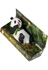 Mundo Animal Figura Oso Panda Acostado 18 cm.