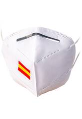 Maske für Erwachsene mit weißer spanischer Flagge Kamabu 1