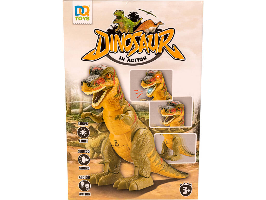 Tirannosauro Dinosauro in Azione Luce e Suono Marrone