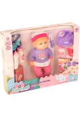 Poup�e de B�b� 30cm Bleue avec des Accessoires Nourriture