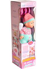 Beb� 33 cm. con Passeggino Pieghevole