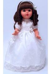 Robe de Communion en Organdi avec Broderie Blanche Mariquita Pérez MP62018