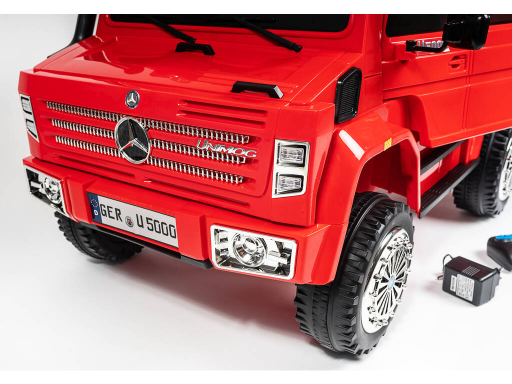 Coche Descapotable Mercedes Benz Unimog U5000 Rojo Radio Control a Batería 6.V