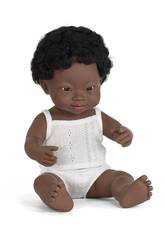 Muñeco Baby Síndrome de Down Africano 38 cm. Miniland 31175