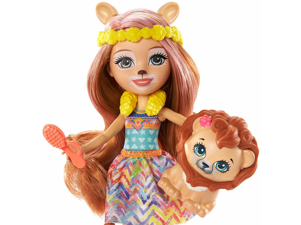 Enchantimals Lacey Lion e Salão de Beleza Mattel GTM29