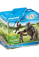 Playmobil Gorilla mit Baby 70360