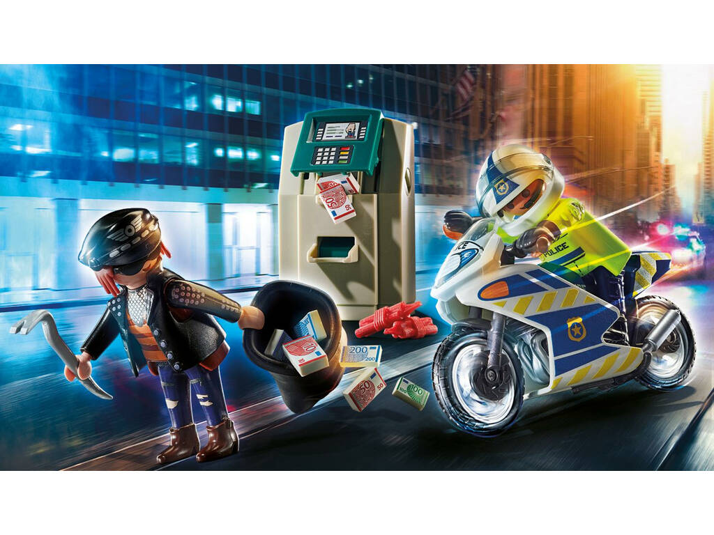 Playmobil City Action Moto Poursuite du Voleur d'Argent 70572