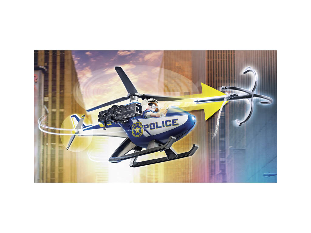 Playmobil City Action Elicottero della polizia, veicolo d'inseguimento 70575