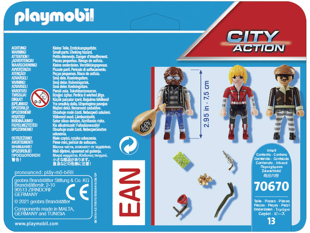 Playmobil City Action Set Figuras Ladrões 70670