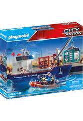 Playmobil City Action grande nave container con nave doganale 70769