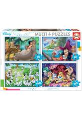Puzzle Multi 4 50-80-100-150 Classiques Disney d'Educa 18105