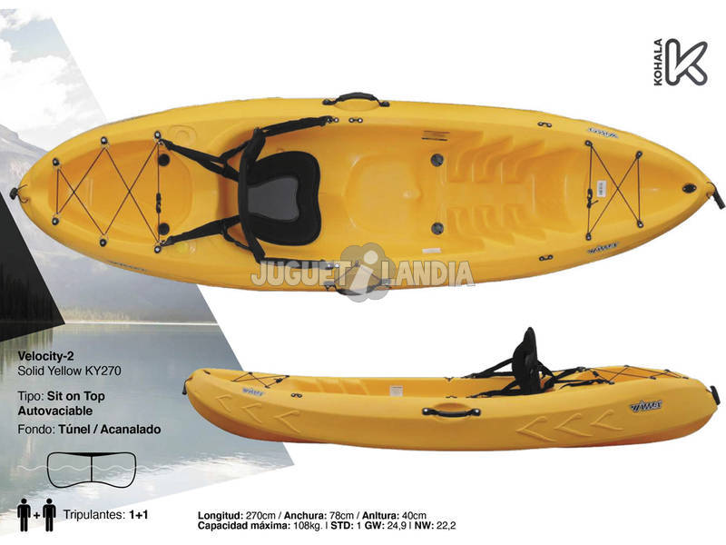 Kayak Velocity 2 Kohala 270x78x40 cm. Ociotrends KY270