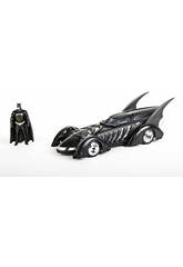 Batman Batmobile Voiture en métal 1:24 Batman Forever avec Figurine Batman Simba 253215003