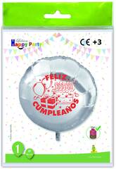 Runder Polyamid Ballon Happy Birthday Globolandia 5473