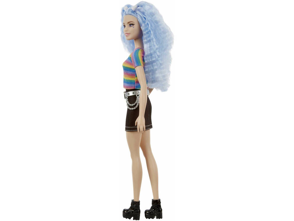 Barbie Fashionista Top Arcoíris y Falda Mattel GRB61