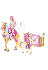 Barbie mit Pferd und Pony Mattel GXV77