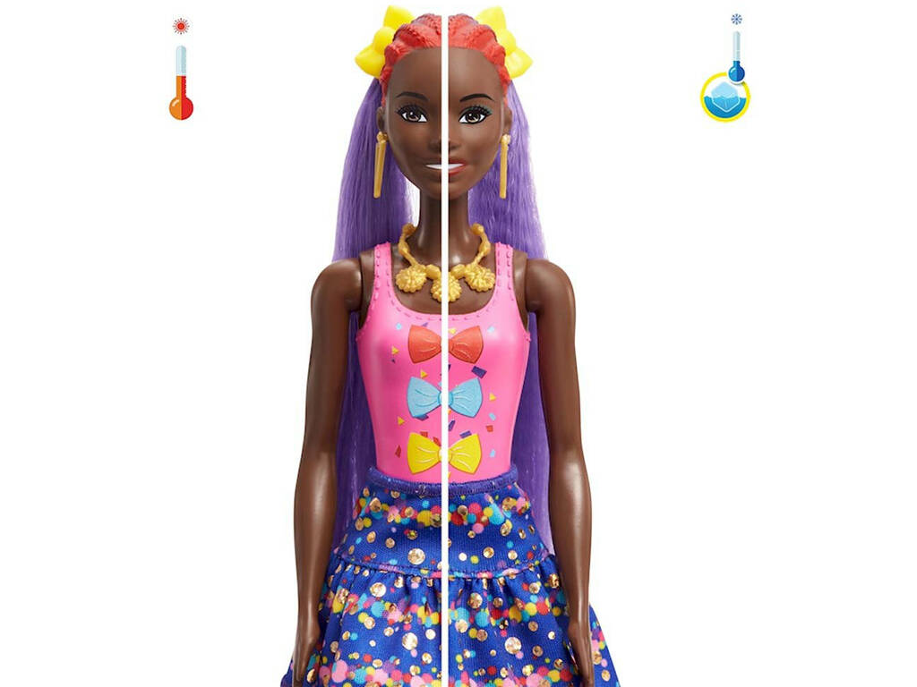 Barbie Muñeca Color Reveal Peinados Lazos Mattel HBG40