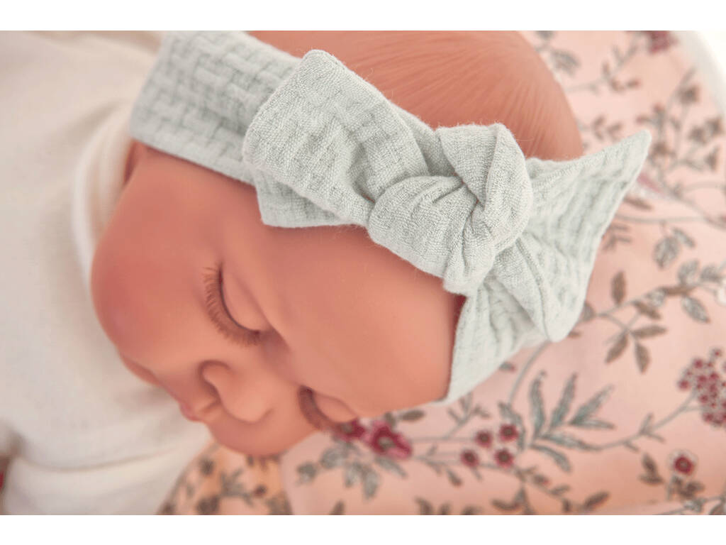 Neugeborene Puppe Mond Decke Blumen 40 cm. Antonio Juan 33121