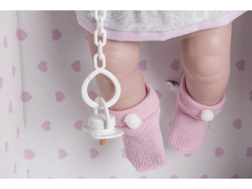 Neugeborenes Baby Puppe 42 cm. Berbesa-Strickjacke und -Kleid 5104