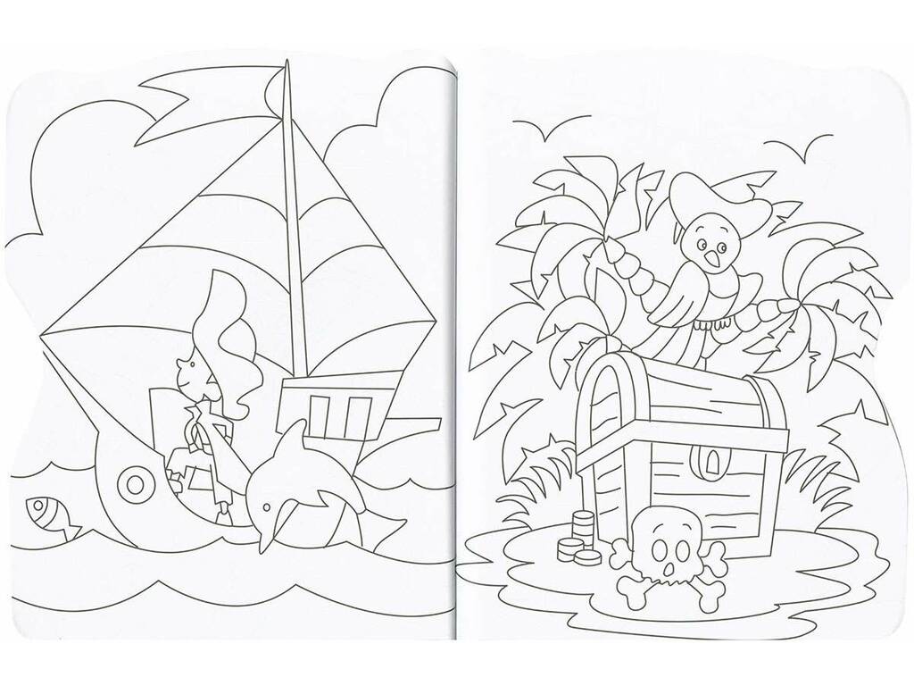 Livre de coloriage Pirates Imprimés et autocollants Susaeta S3439003