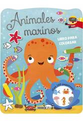 Autocollants et livre d'autocollants Animaux marins  colorier avec des autocollants