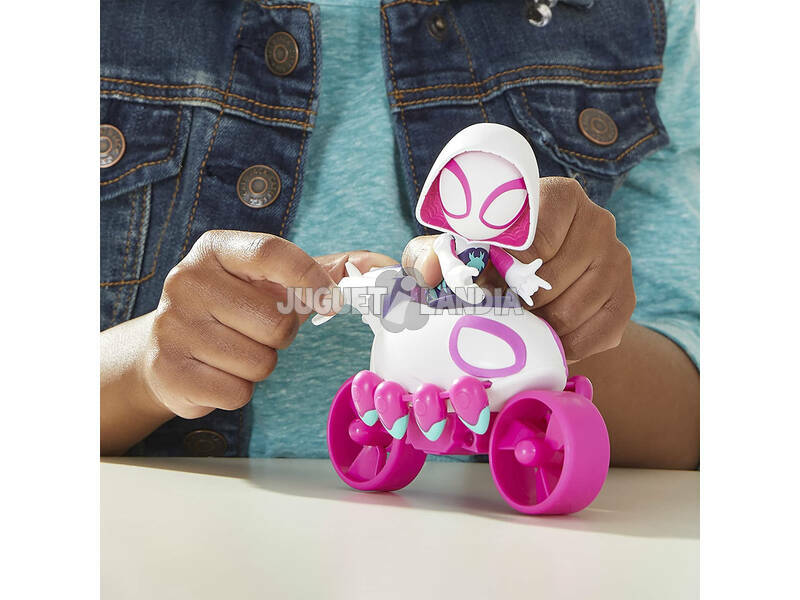 Spiderman Set Figura y Vehículo Ghost Spider Moto-Cóptero Hasbro F1942