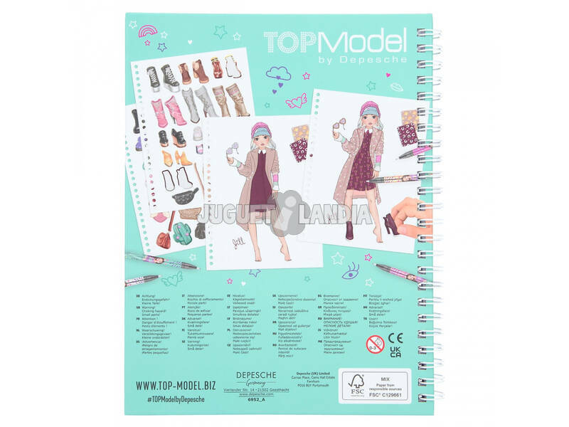Fashion Top Model Doodle Book mit Markern Depesche 6952