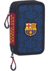 F.C. Barcelona Petite trousse à crayons double 28 pièces Safta 412125854