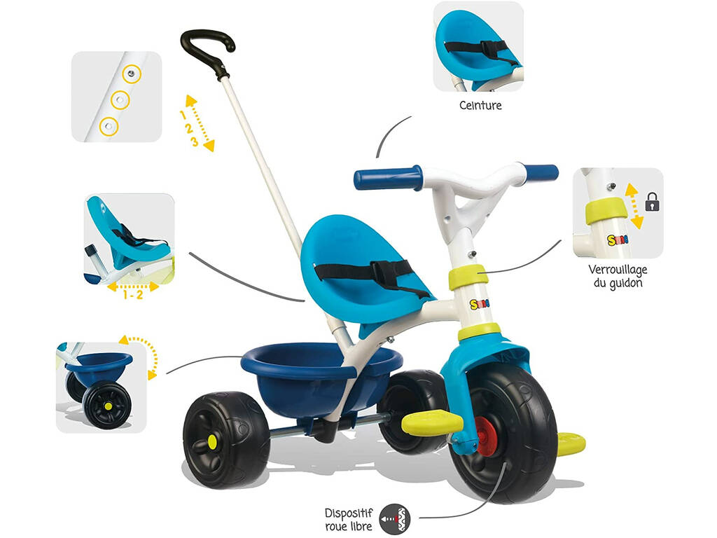 Triciclo Be Fun Azul Smoby 740323