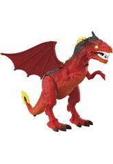 Dragón Andador 40 cm. Proyector y Movimientos Rojo