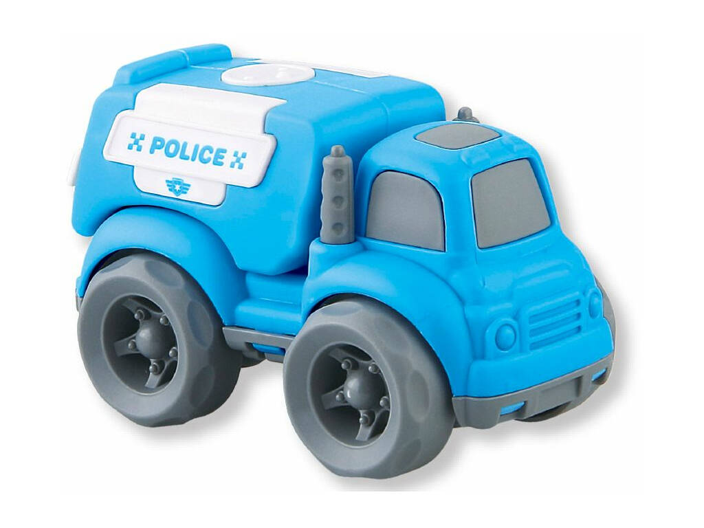 Puzzle Coloreable Policía con Vehículo Fricción