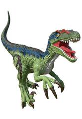 Dinosaure électronique Velociraptor vert avec lumière et sons