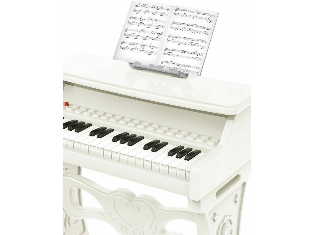 Piano Clásico Infantil 37 Teclas com Micrófono e Bancada