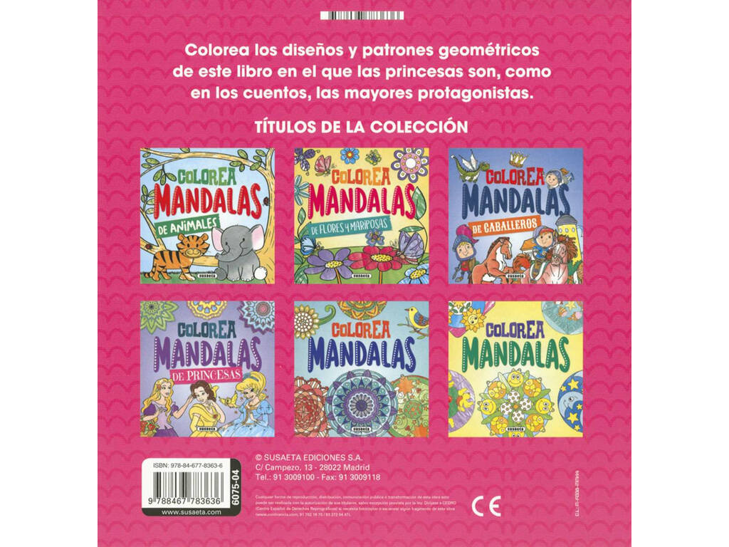 Colorea Mandalas Princesas Susaeta S6075004