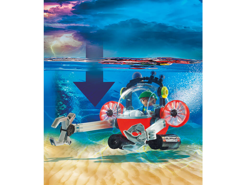 Playmobil - Opération de sauvetage en mer - Environnement avec bateau de plongée 70142