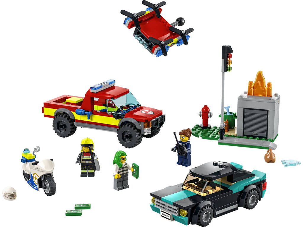 Lego City Salvataggio dei pompieri e inseguimento della polizia 60319